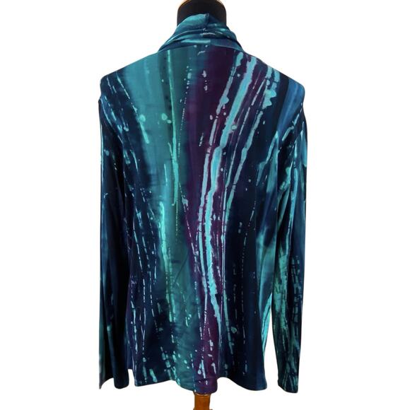 SOLD.  River Boho Tie Dye Jersey Knit Cardigan Size L New With Tag - Picture 2 of 6